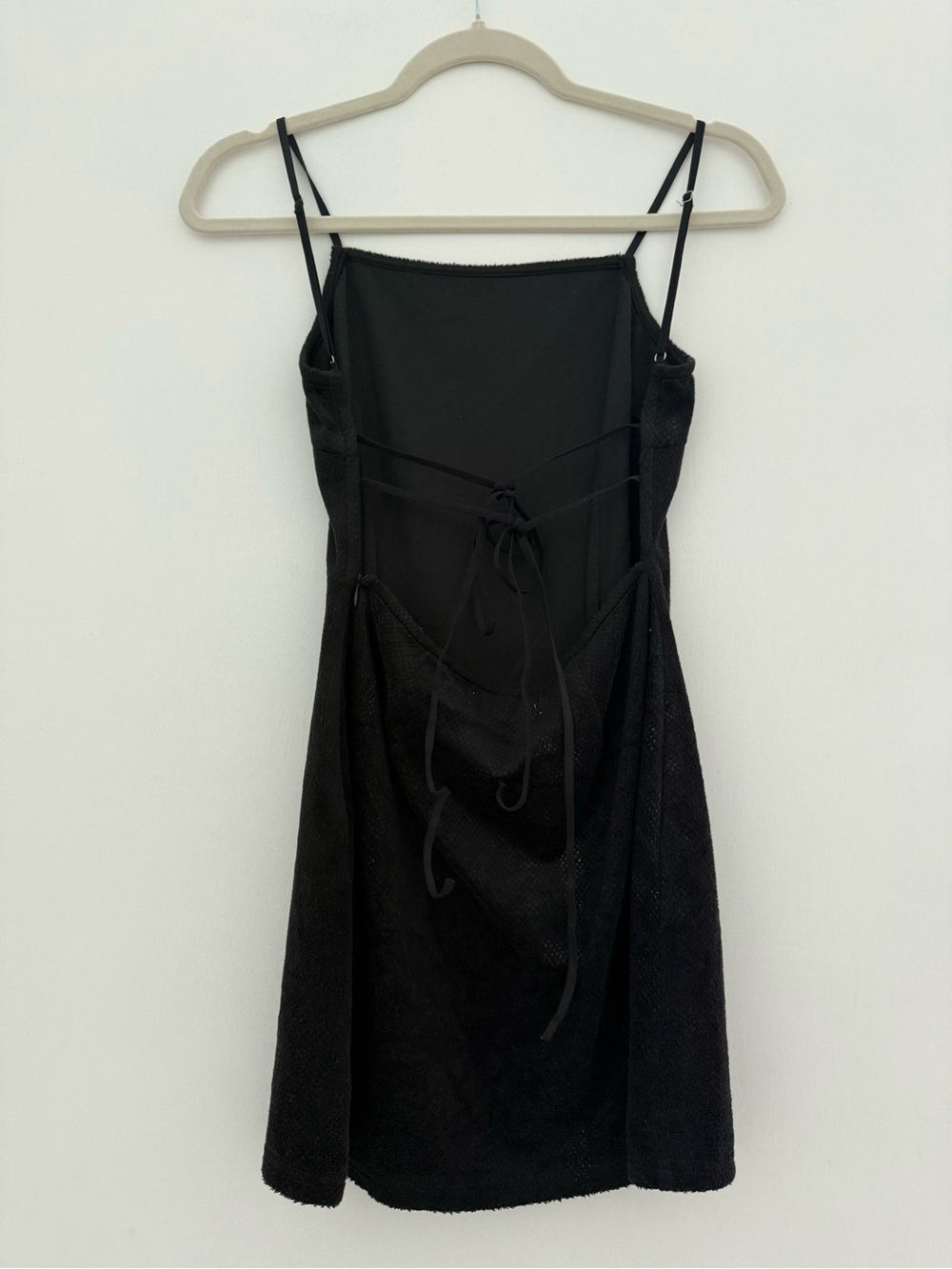 Black Spaghetti Strap Tie-Back Dress